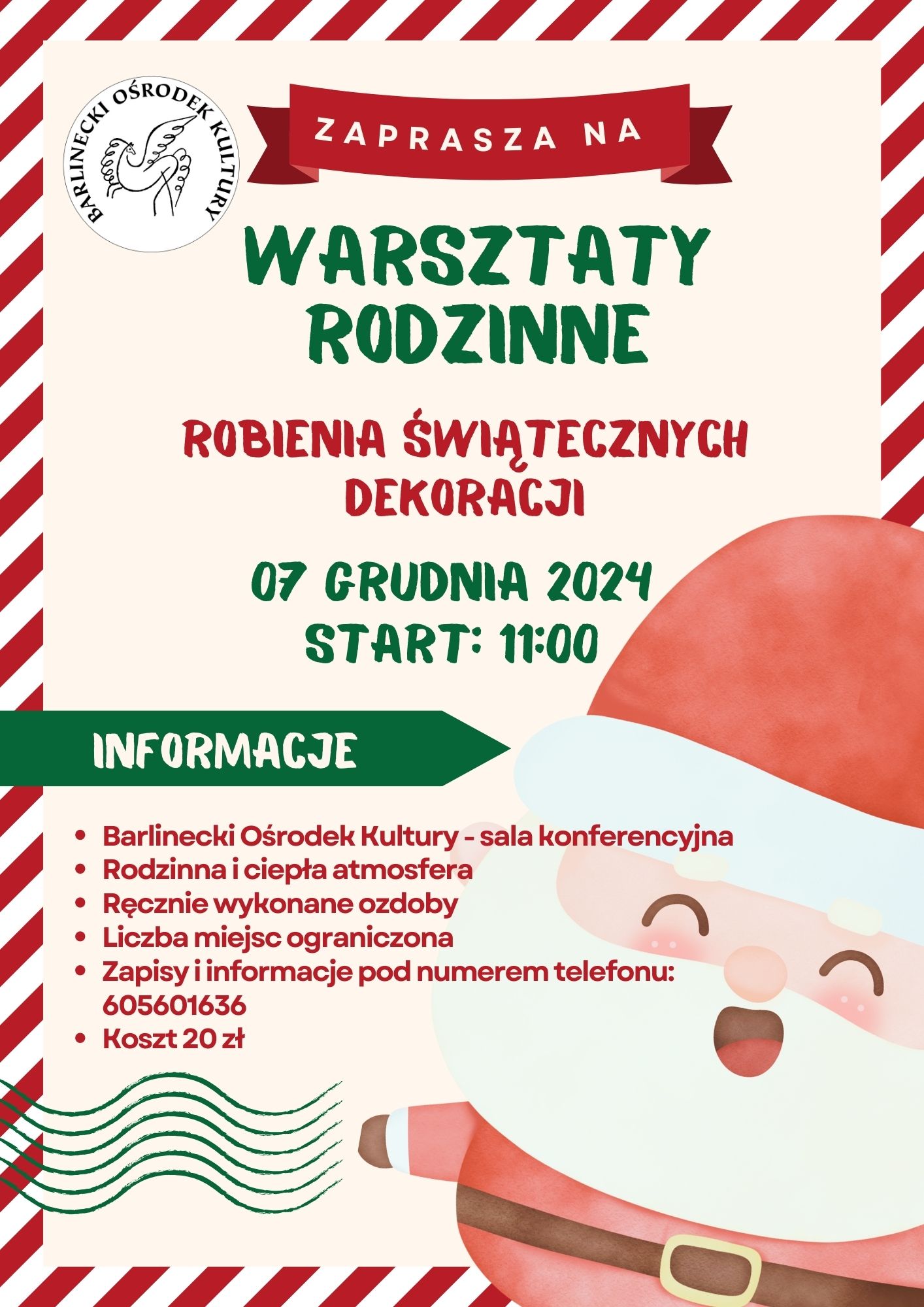 Czerwony i Zielony Rysunkowy Kiermasz Świąteczny Plakat