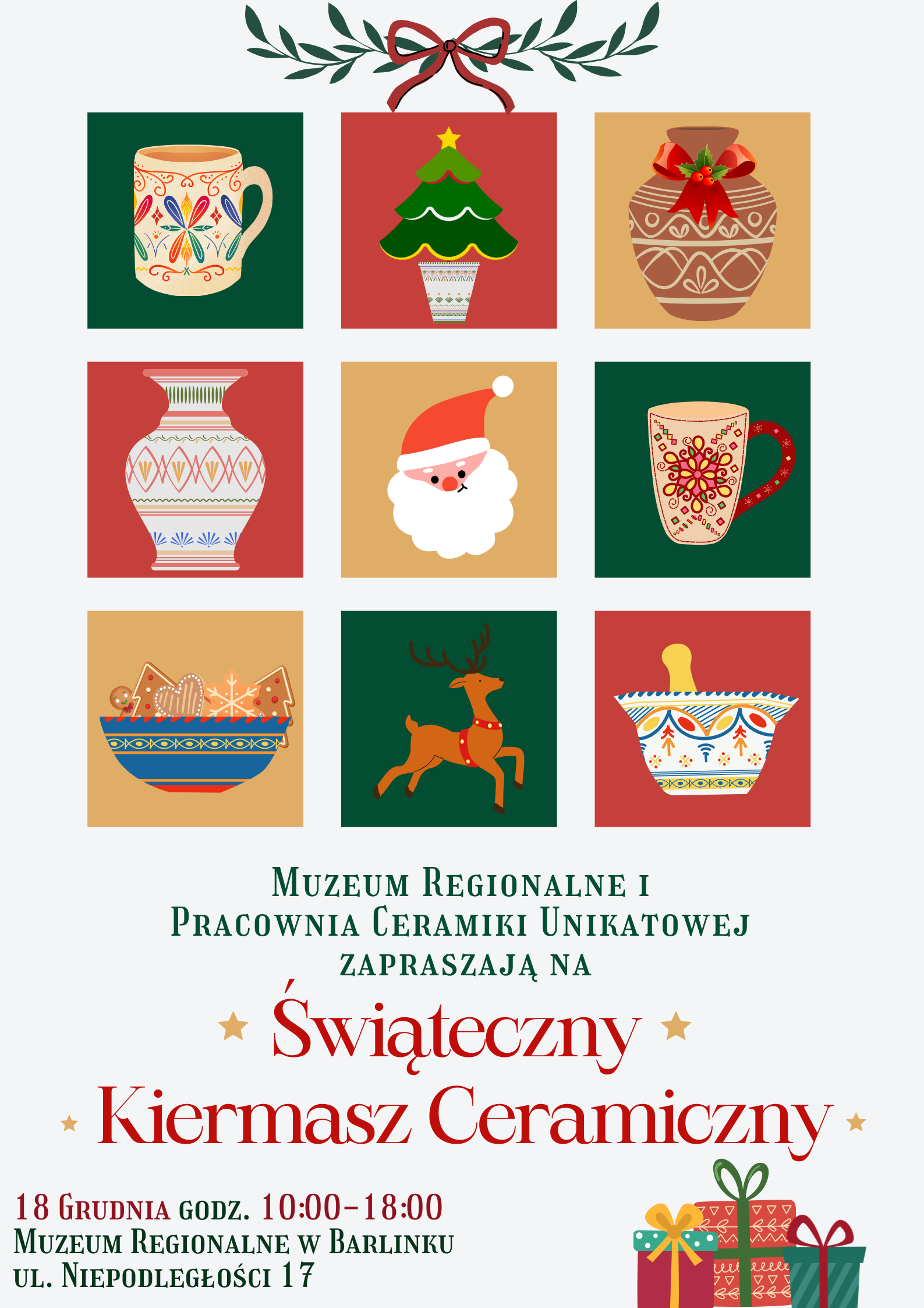 Świąteczny kiermasz ceramiczny plakat