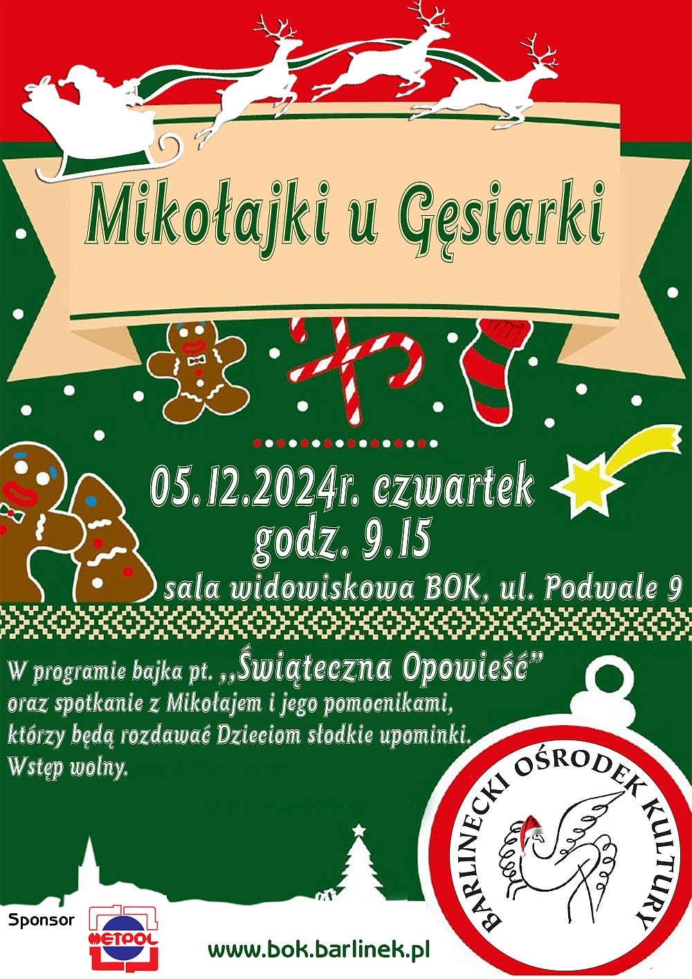 Plakat mikołajki u gęsiarki